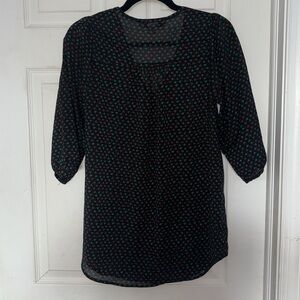 Rosebud Printed Sheer Top